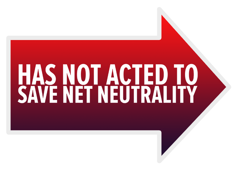 Has not acted to save Net Neutrality - Arrow Lawn Sign